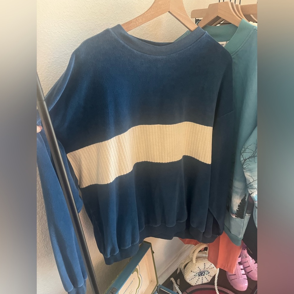 Vintage Le Tigré Velvet Colorblock Sweater